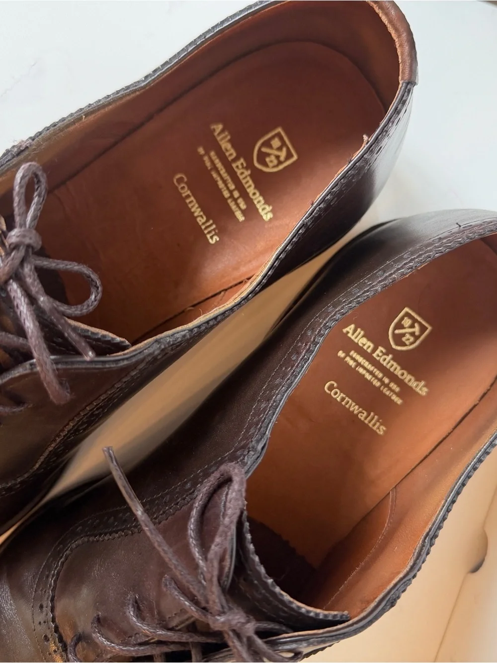 Allen Edmonds Dark Brown Leather Brogue Oxfords